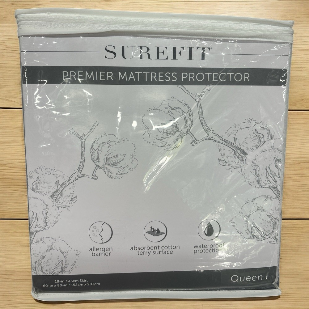 Surefit Premier Mattress Protector Queen 60"x80" Allergen Barrier/Waterproof NEW